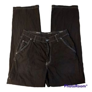 MOSCHINO Wide leg Pants Black with white stich Button Up Fly